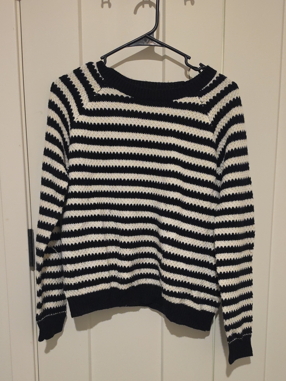 Forever 21 Black & White Striped Crewneck Sweater